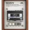 Vintage Walkman cassette player frame art with real components